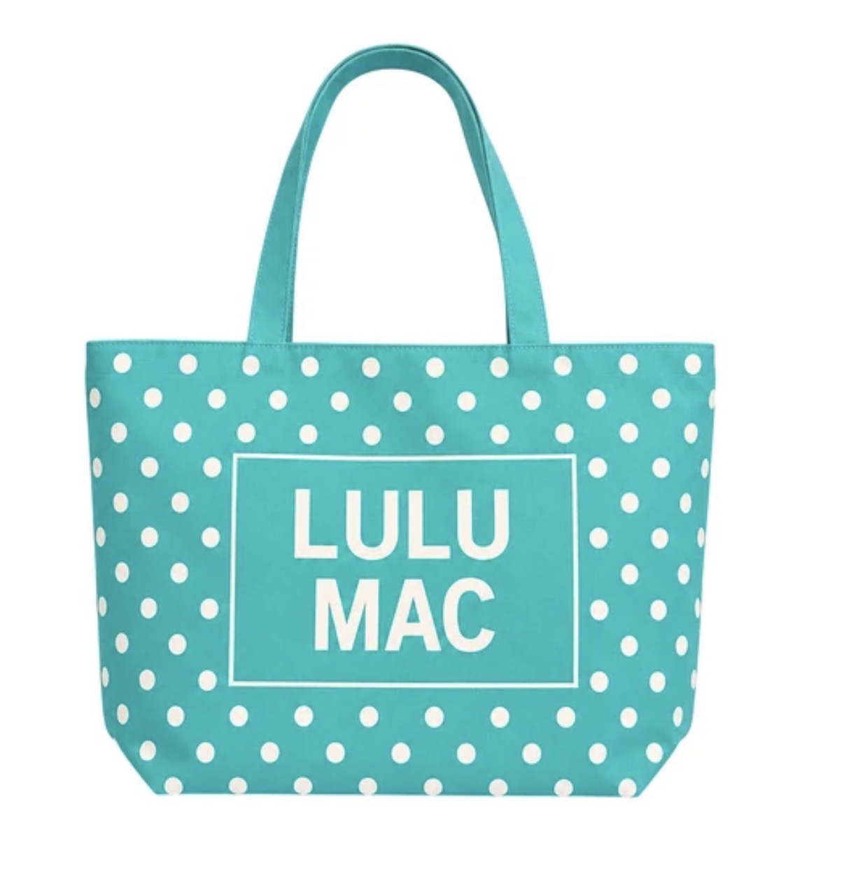 LuLu Mac Canvas Tote Mint PolkaDot