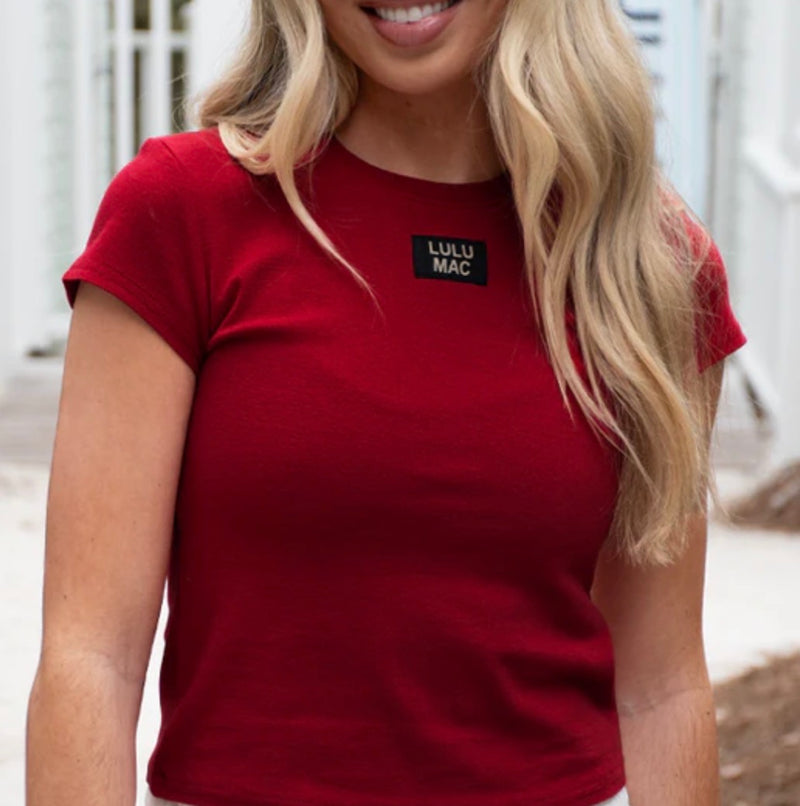LuLu Mac Baby Doll Tee Cardinal