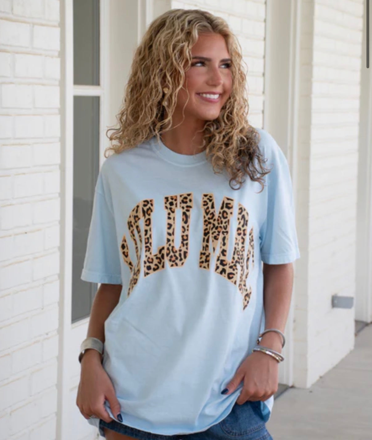 LuLu Mac Leopard Tee Chambray