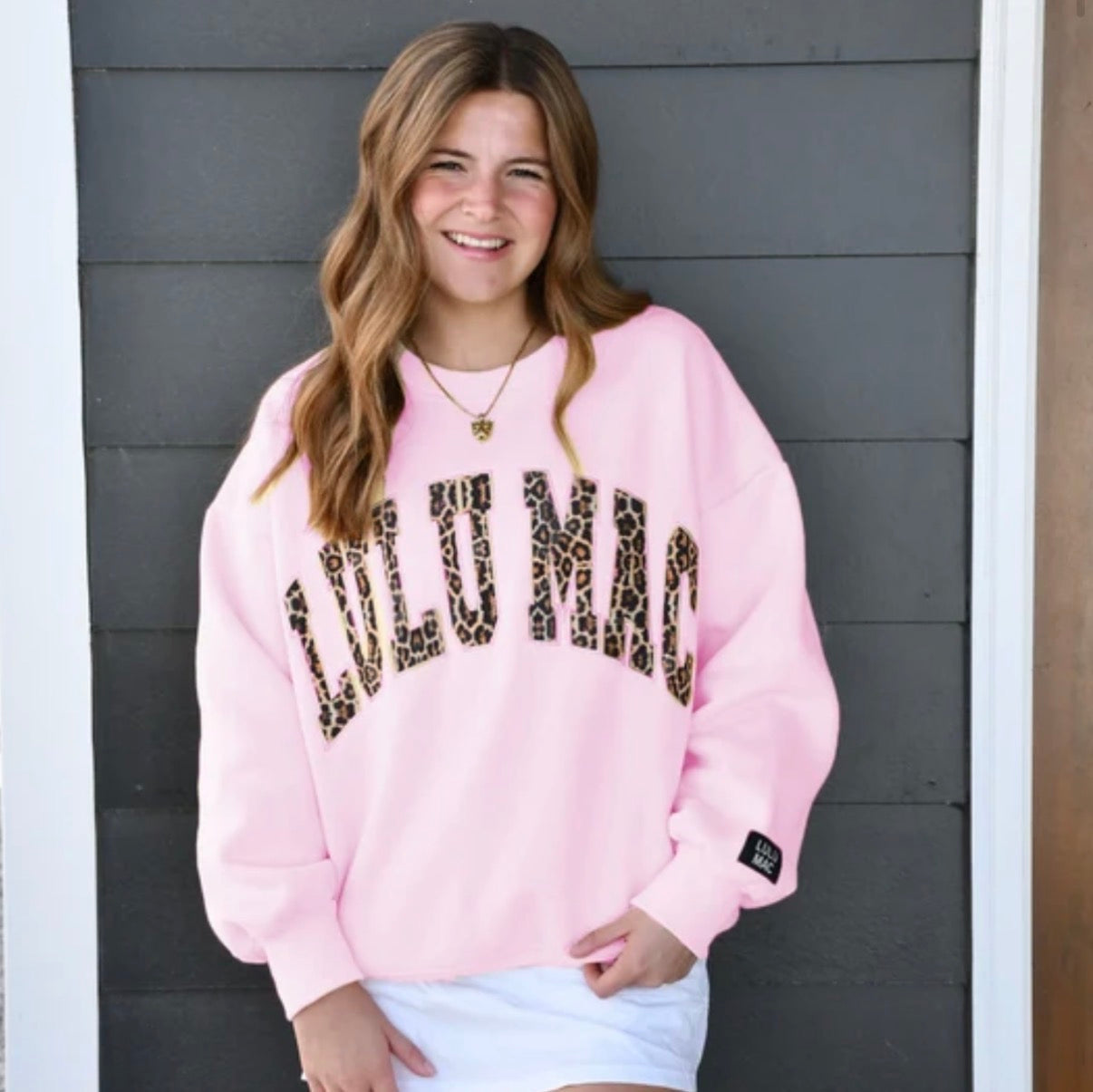 LuLu Mac Leopard Sweatshirt Light Pink
