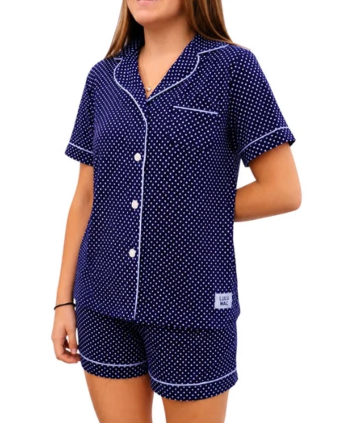 LuLu Mac PJ Navy BlueDot