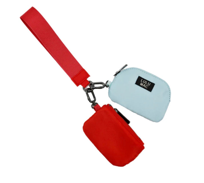 LuLu Mac Wristlet Red LtBlue