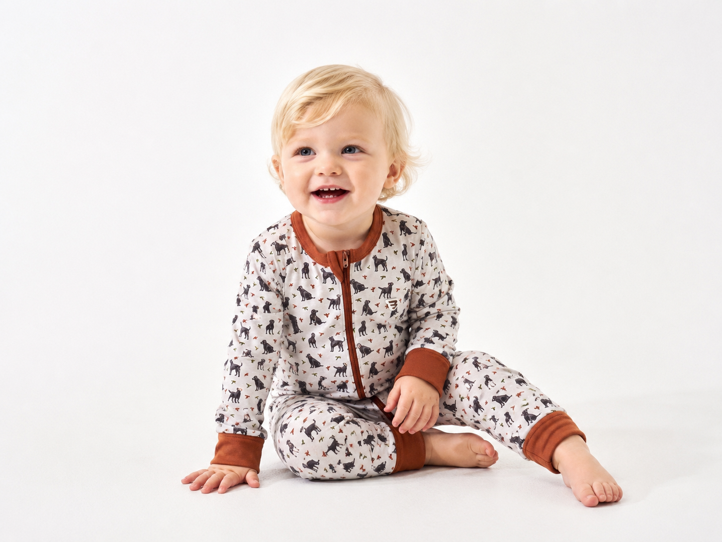 Burlebo Baby Zip Up Duck Dogs