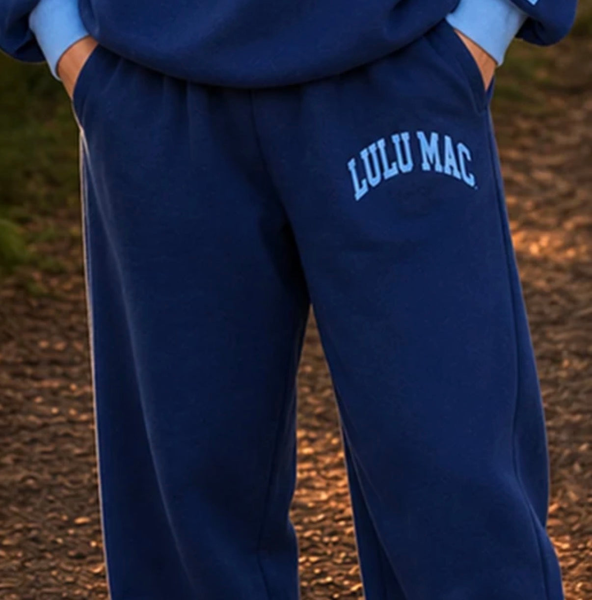 LuLu Mac Puff Pant in Navy LtBlue