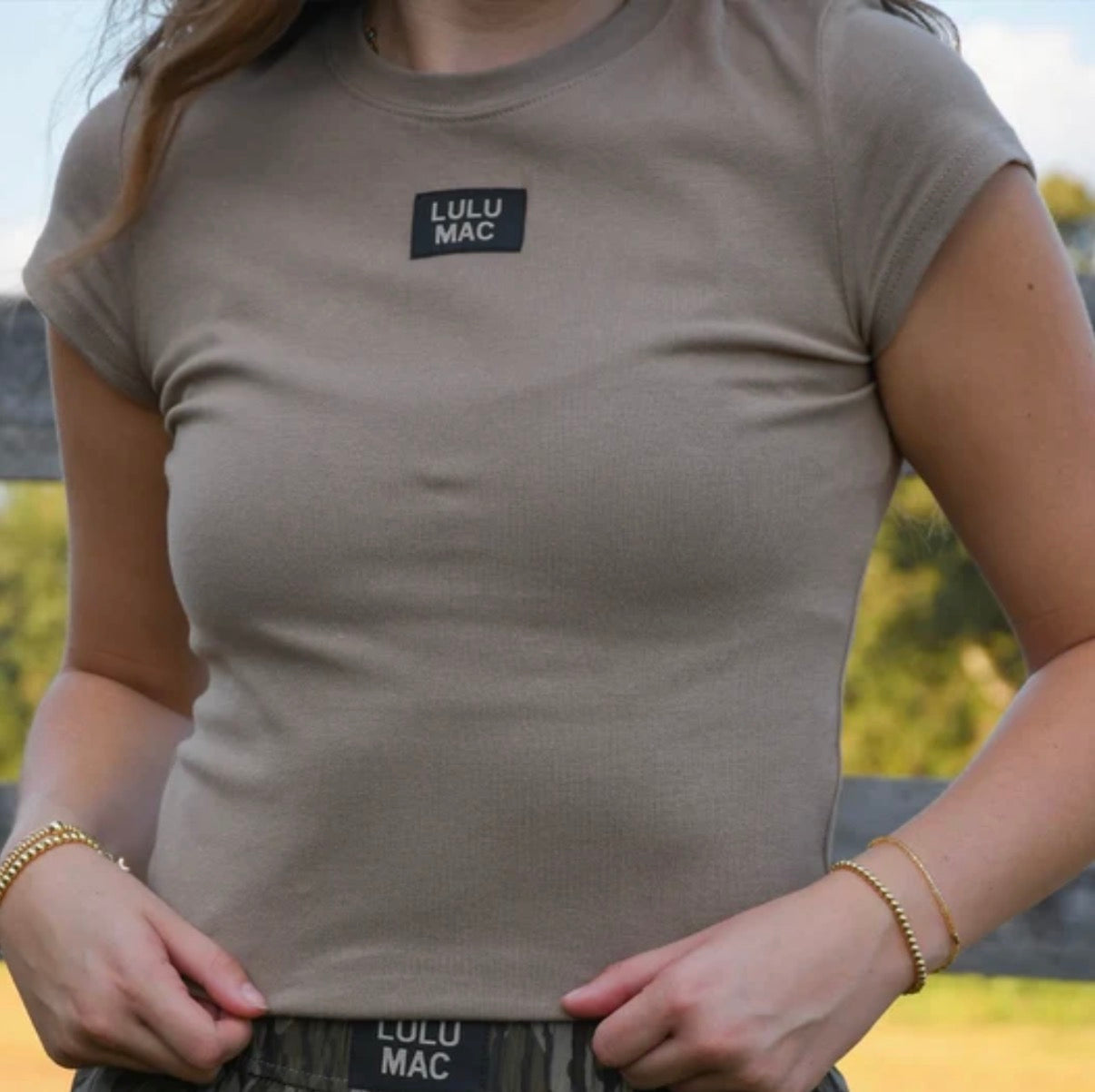 LuLu Mac Baby Doll Short Sleeve-Taupe
