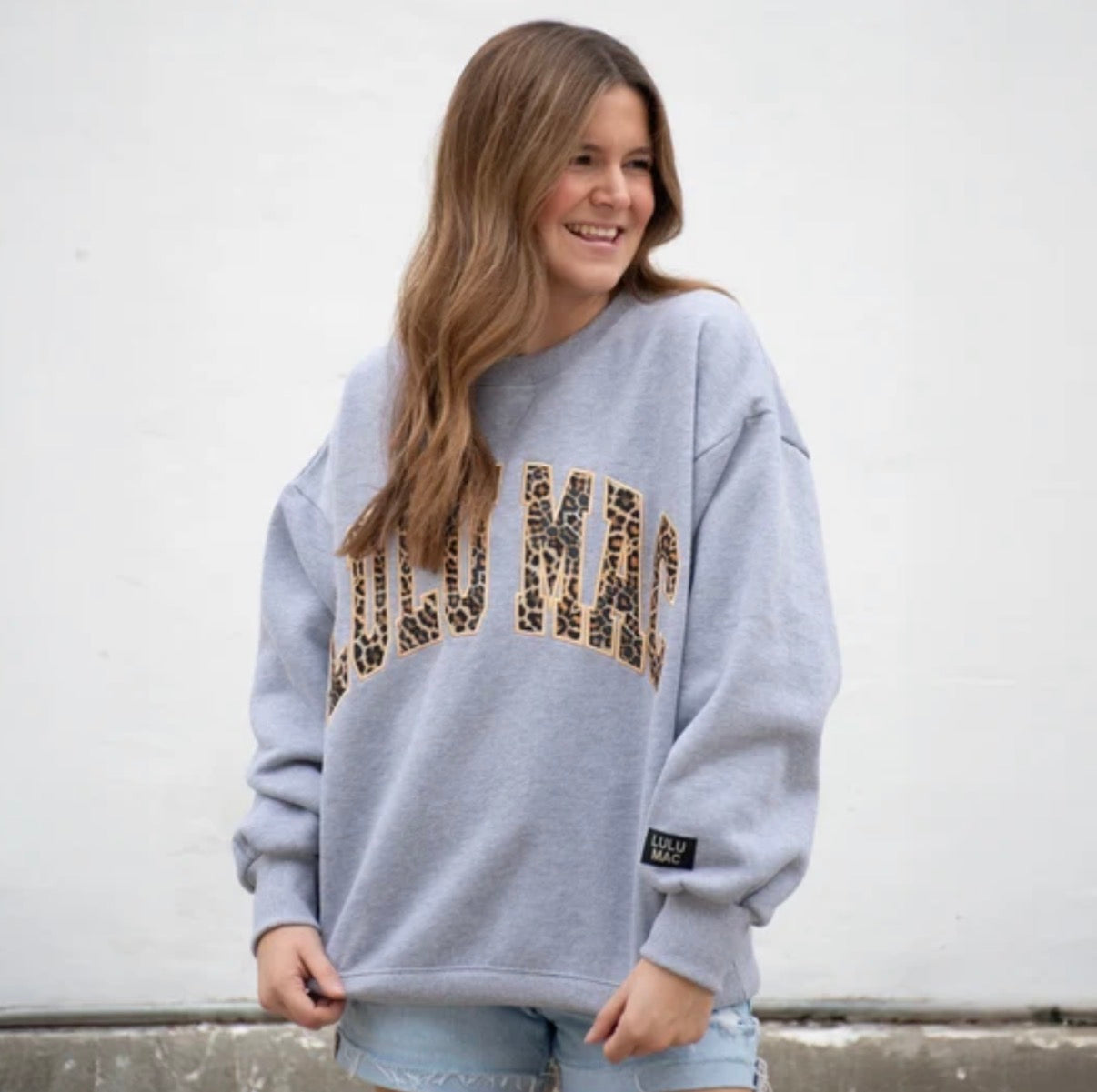 LuLu Mac Leopard Sweatshirt Grey