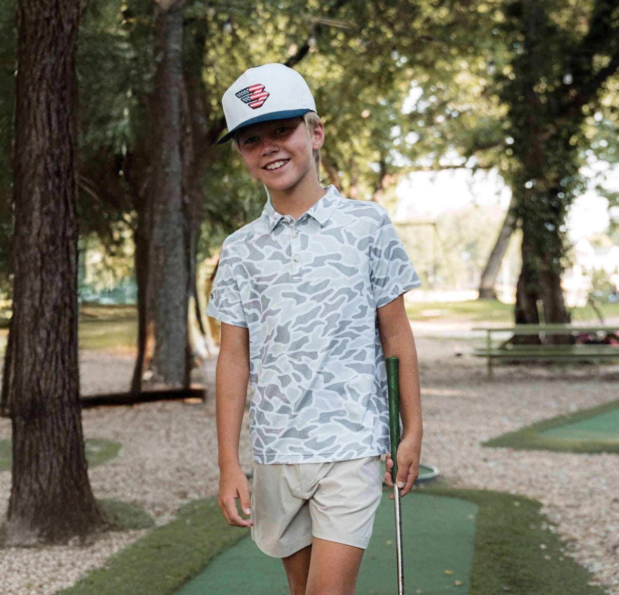 Burlebo Youth Polo White Camo