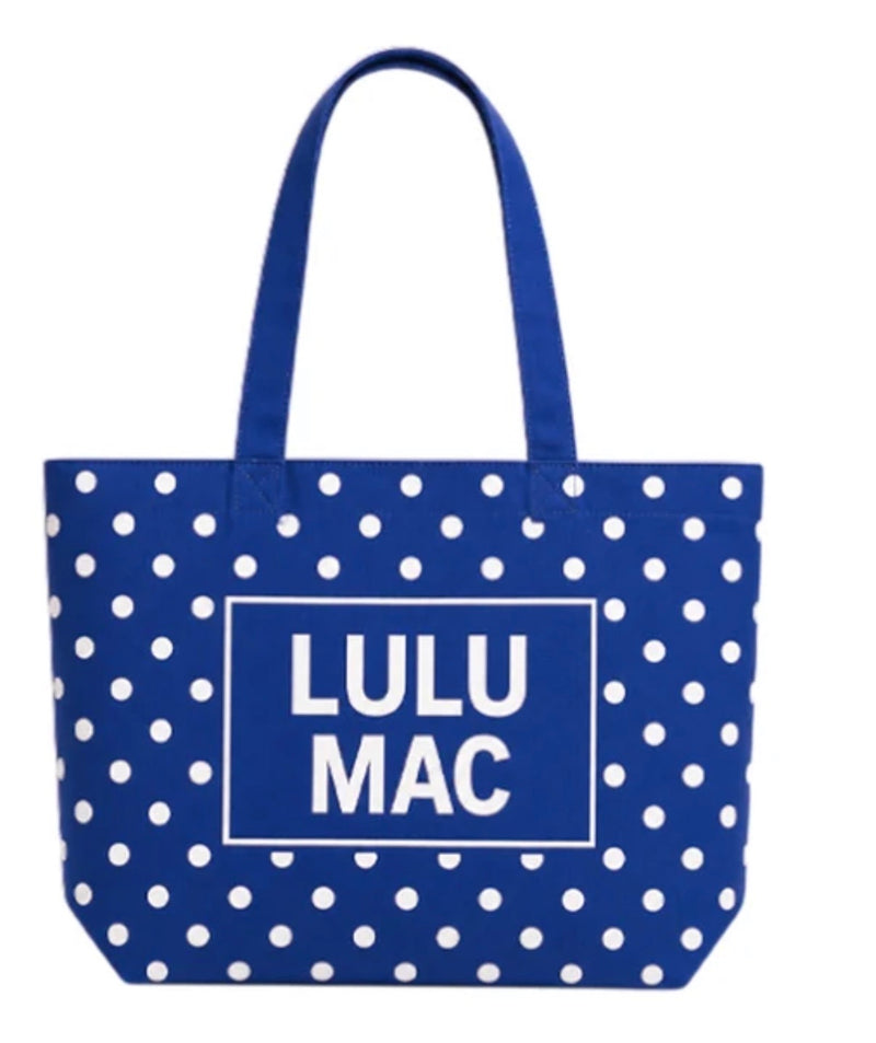 LuLu Mac Canvas Tote Royal PolkaDot