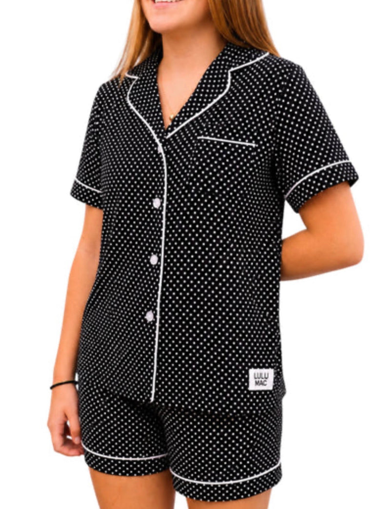 LuLu Mac PJ Black WhiteDot