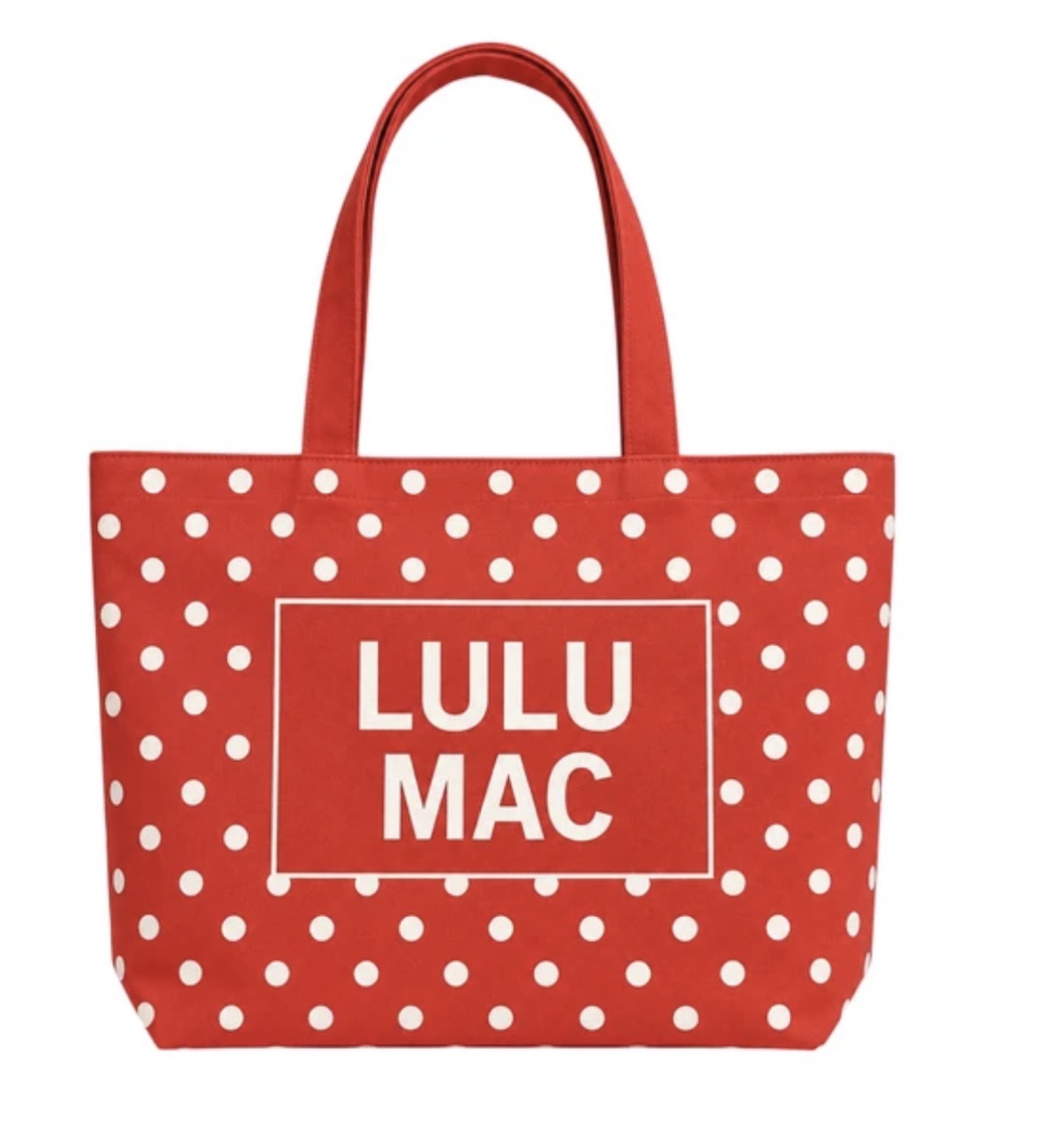 LuLu Mac Canvas Tote Red PolkaDot