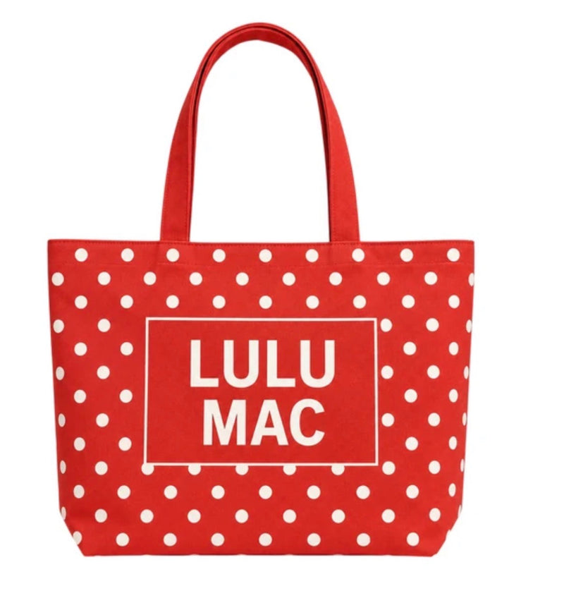 LuLu Mac Canvas Tote Red PolkaDot