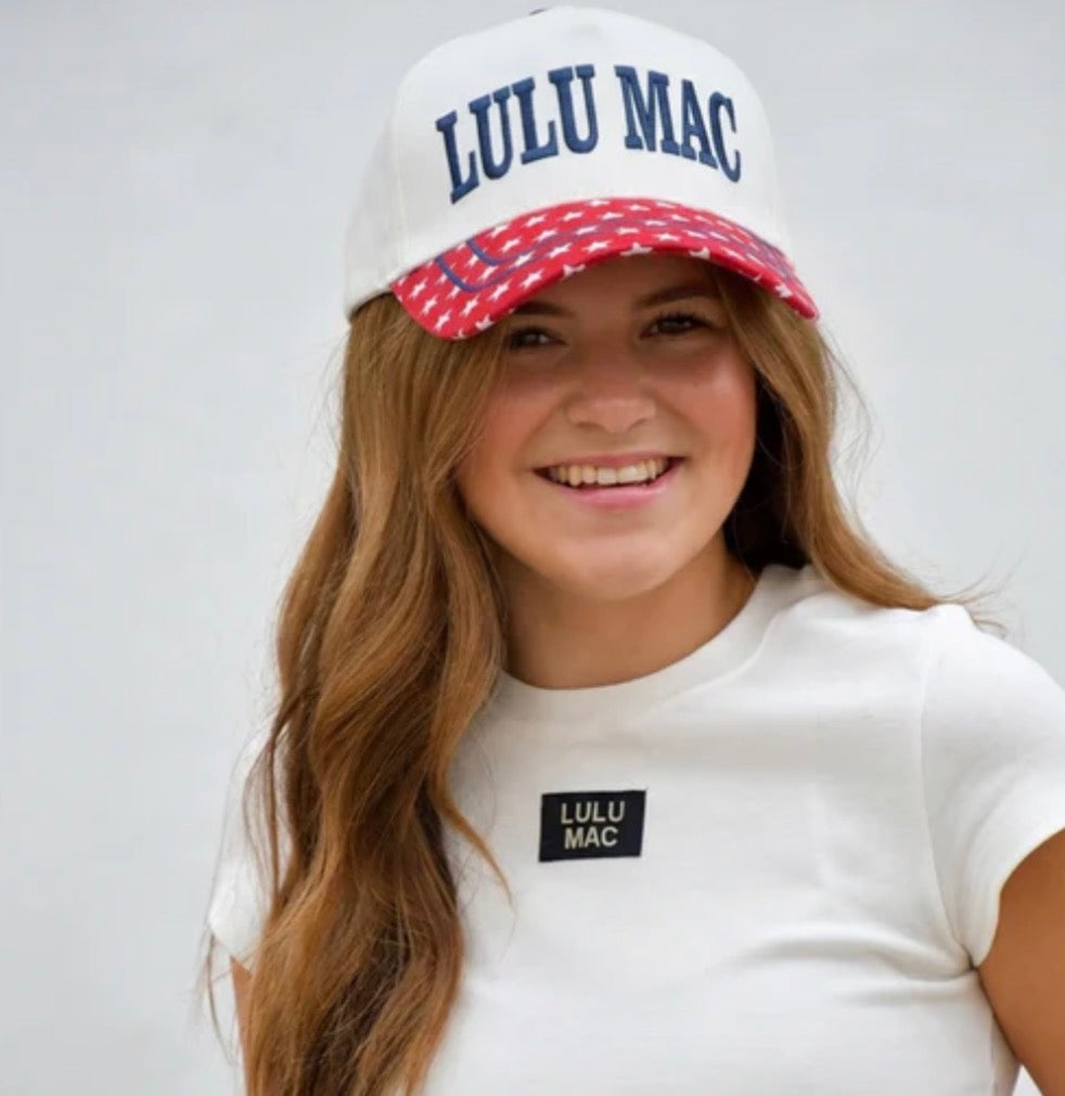 LuLu Mac Navy Stitch Logo Hat
