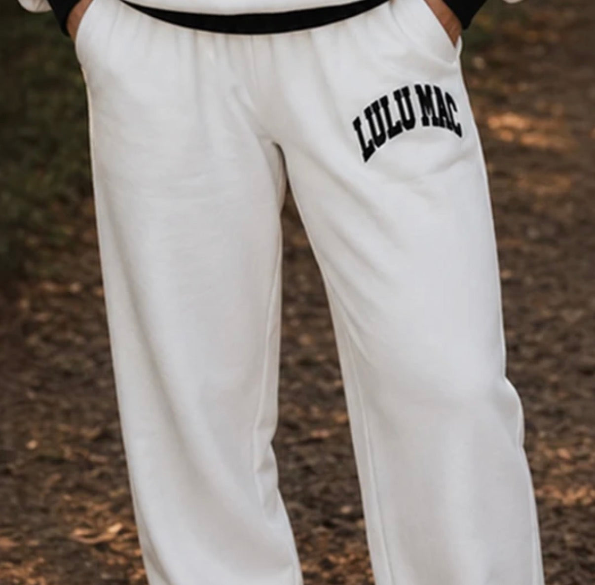 LuLu Mac Puff Pant in White Black