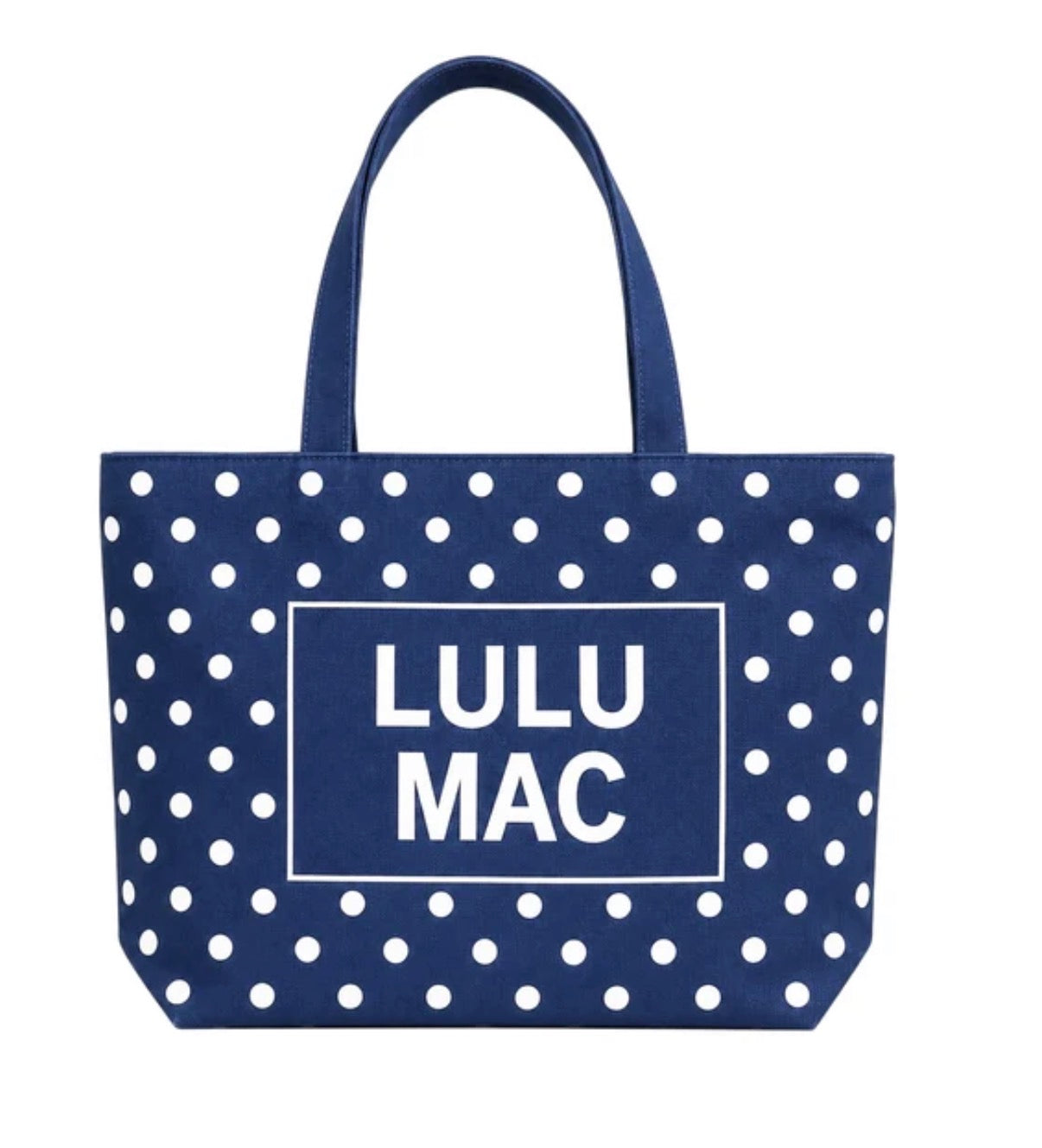 LuLu Mac Canvas Tote Navy PolkaDot