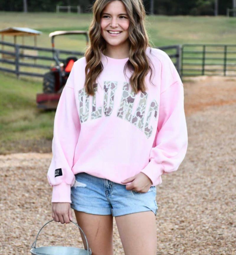LuLu Mac Camo Sweatshirt Light Pink