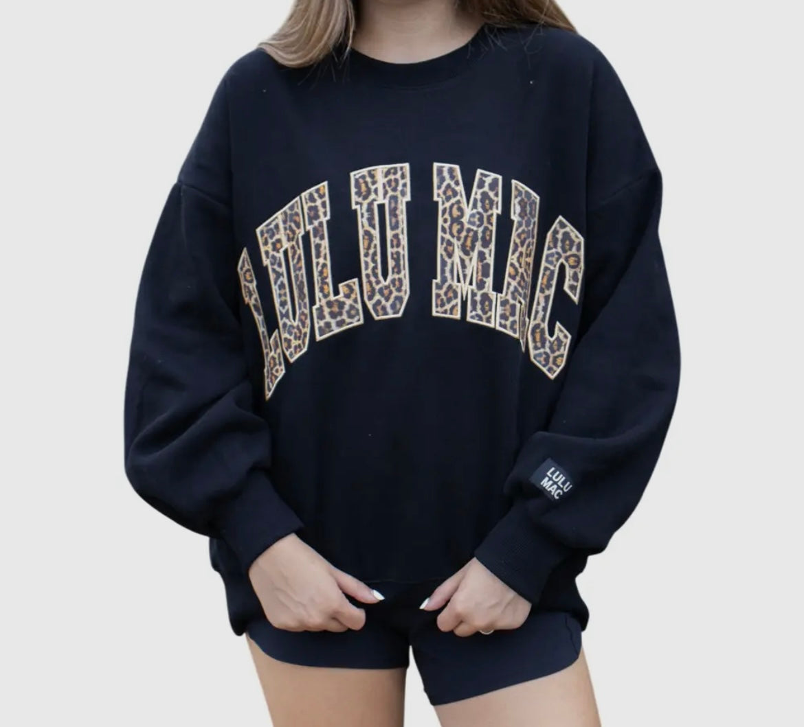 LuLu Mac Leopard Sweatshirt Black