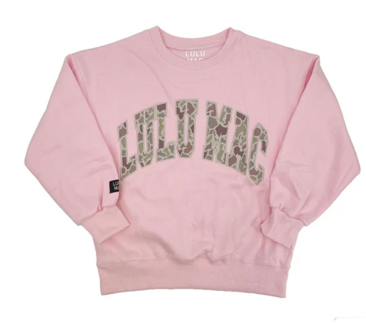 LuLu Mac Camo Sweatshirt Light Pink